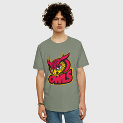 Футболка оверсайз мужская Team owls, цвет: авокадо — фото 2