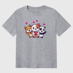 Мужская футболка оверсайз Любимые питомцы