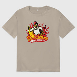 Мужская футболка оверсайз Жареный цыплёнок