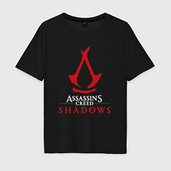 Футболка оверсайз мужская Assassins creed shadows logo, цвет: черный