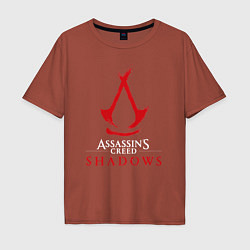 Футболка оверсайз мужская Assassins creed shadows logo, цвет: кирпичный