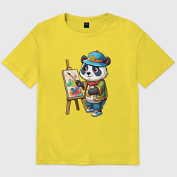 Мужская футболка оверсайз Панда-художник