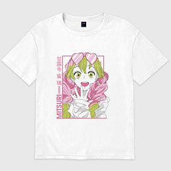 Футболка оверсайз мужская Митсури - Demon slayer Mitsuri, цвет: белый