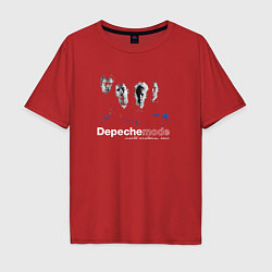 Футболка оверсайз мужская Depeche Mode - Silence mode, цвет: красный