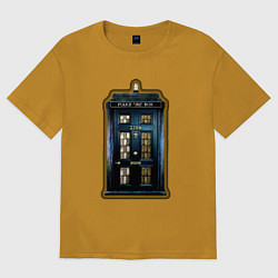 Футболка оверсайз мужская Tardis Sherlock, цвет: горчичный