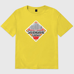 Футболка оверсайз мужская Shanghai China, цвет: желтый
