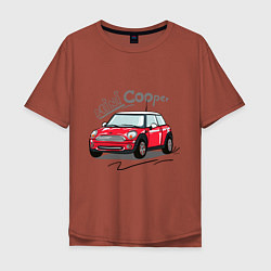 Футболка оверсайз мужская Mini Cooper, цвет: кирпичный