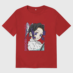 Мужская футболка оверсайз Клинок рассекающий демонов Шинобу Кочо портрет