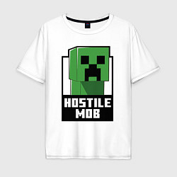 Футболка оверсайз мужская Minecraft hostile mob, цвет: белый