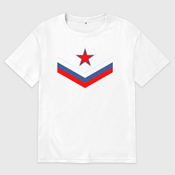 Мужская футболка оверсайз Звезда и российский флаг