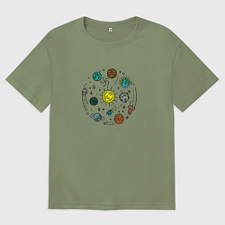 Мужская футболка оверсайз Вокруг солнца за 365 дней