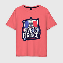 Футболка оверсайз мужская Viva la France, цвет: коралловый