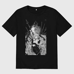 Мужская футболка оверсайз Человек-бензопила Пауэр Охотница на демонов