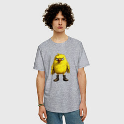 Футболка оверсайз мужская Птица пришла, цвет: меланж — фото 2