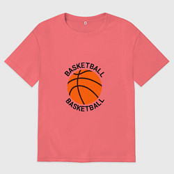 Мужская футболка оверсайз Эмблема баскетбольный мяч basketball