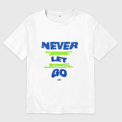 Футболка оверсайз мужская Never Let Go Jungkook, цвет: белый