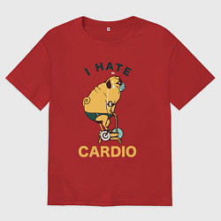 Мужская футболка оверсайз Мопс ненавидит кардио