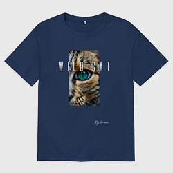 Футболка оверсайз мужская Глаз дикой кошки, цвет: тёмно-синий