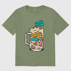 Мужская футболка оверсайз Летнее пиво