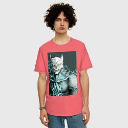 Футболка оверсайз мужская Кайдзю номер восемь, цвет: коралловый — фото 2