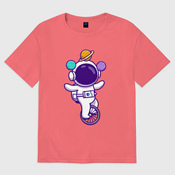 Мужская футболка оверсайз Космонавт жонглёр