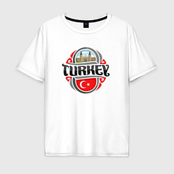 Футболка оверсайз мужская Turkey country, цвет: белый