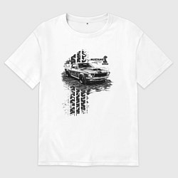 Футболка оверсайз мужская Mustang shelby gt500, цвет: белый