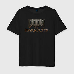 Футболка оверсайз мужская Doom the dark ages logo, цвет: черный