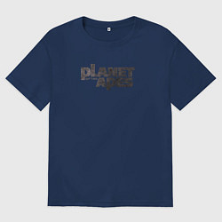 Мужская футболка оверсайз Planet of the apes logo