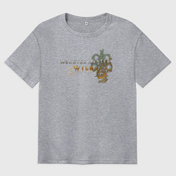 Мужская футболка оверсайз Monster hunter wilds logo