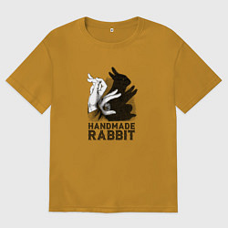 Мужская футболка оверсайз Кролик ручной работы