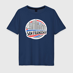 Футболка оверсайз мужская Сан-Франциско, цвет: тёмно-синий