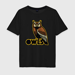 Футболка оверсайз мужская Owls, цвет: черный