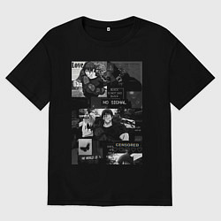 Мужская футболка оверсайз Магическая битва Тодзи Фусигуро коллаж