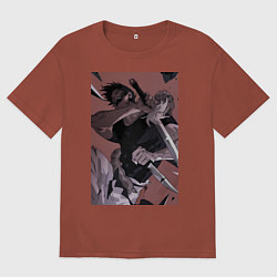 Мужская футболка оверсайз Магическая битва Тодзи Фусигуро с ножами