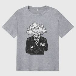 Футболка оверсайз мужская Босс туча, цвет: меланж