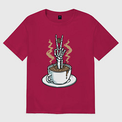 Футболка оверсайз мужская Skeletor coffee, цвет: маджента
