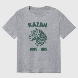 Футболка оверсайз мужская Город Казань 1005 год снежный барс ретро стиль, цвет: меланж