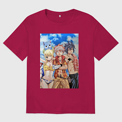 Футболка оверсайз мужская Хвост Феи Нацу Драгнил Грей Фуллбастер, цвет: маджента