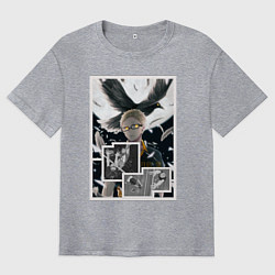 Мужская футболка оверсайз Цукишима: Волейбол - Haikyuu