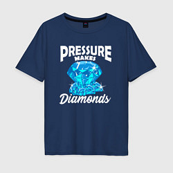 Мужская футболка оверсайз Pressure makes diamonds