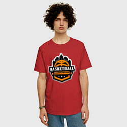 Футболка оверсайз мужская Championship basketball, цвет: красный — фото 2