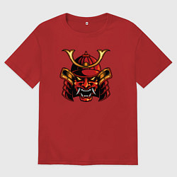 Мужская футболка оверсайз Самурай с клыками