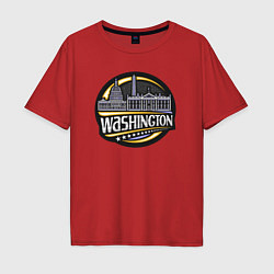 Футболка оверсайз мужская Вашингтон, цвет: красный