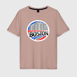 Футболка оверсайз мужская City Boston, цвет: пыльно-розовый