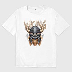 Мужская футболка оверсайз Шлем викинга