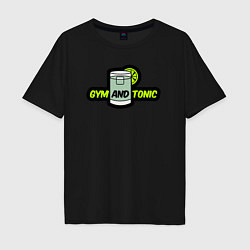 Футболка оверсайз мужская Gym and tonic, цвет: черный