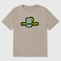 Футболка оверсайз мужская Gym and tonic, цвет: миндальный