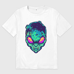 Футболка оверсайз мужская Лунный пришелец, цвет: белый