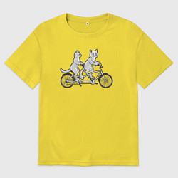 Мужская футболка оверсайз Котята на велике